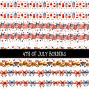 4th of July Borders UV DTF Decal sheets