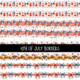 4th of July Borders UV DTF Decal sheets
