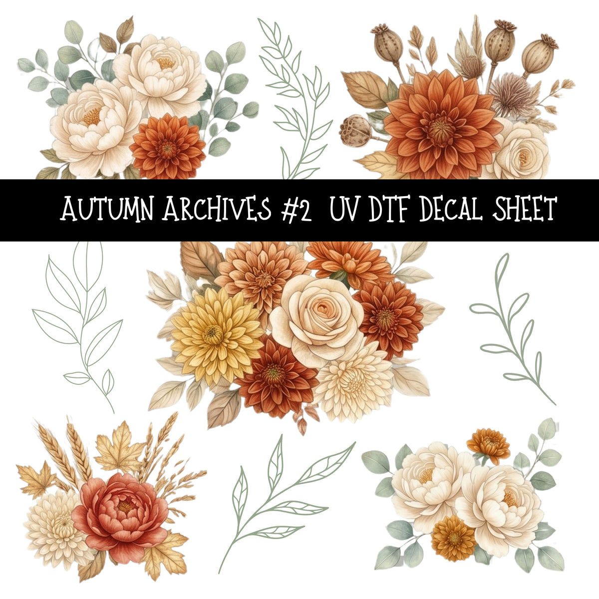 Autumn Archives UV DTF Decal sheets 2 Designs available