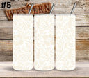 White Floral Tool UV DTF Tumbler wrap 10 Designs