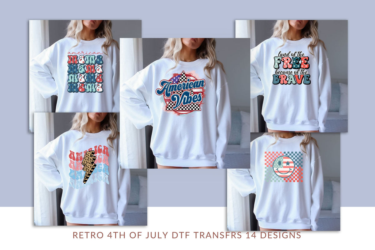 Retro 4th of July DTF Transfers 14 Designs