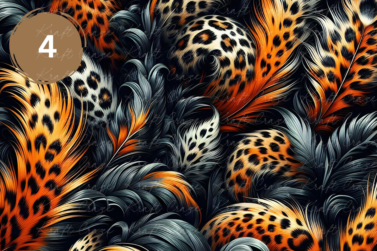 Feather Leopard Vol. 2 Vinyl collection- 12x12 vinyl sheets-20 designs available