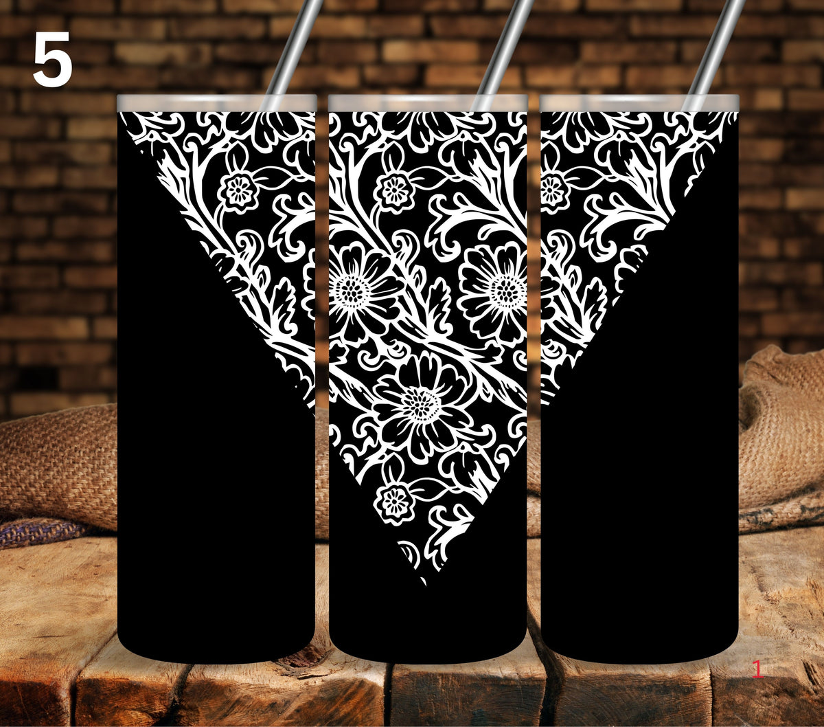 Floral Tool UV DTF Vsplit tumbler wraps white 7 Designs
