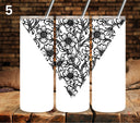 Floral Tool UV DTF Vsplit tumbler wraps black 7 Designs)