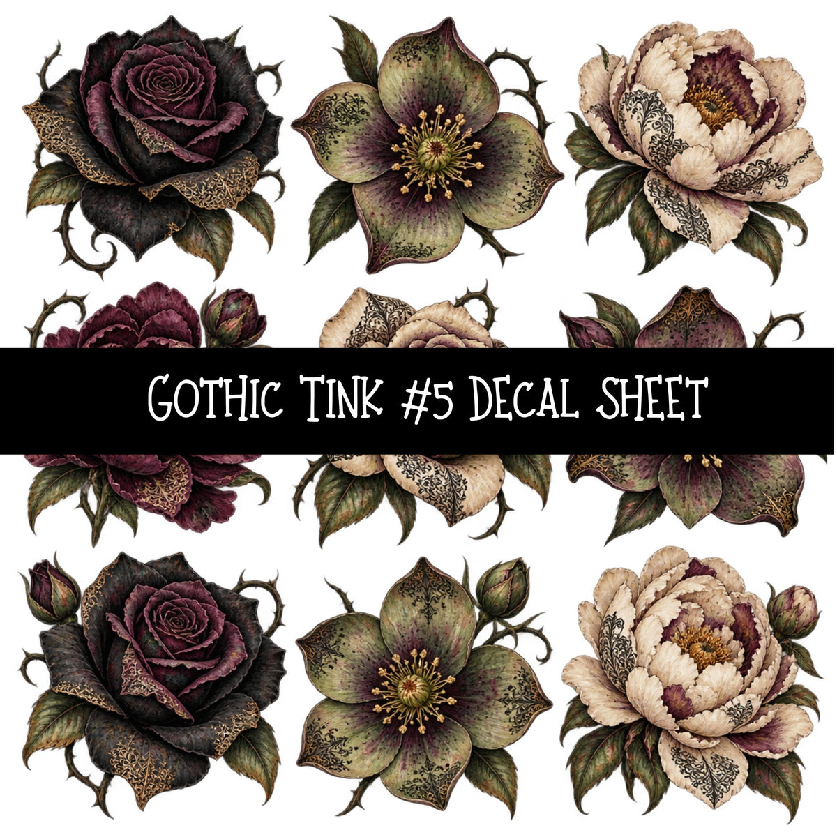 Gothic Tink UV DTF Decal sheets 10 Designs available