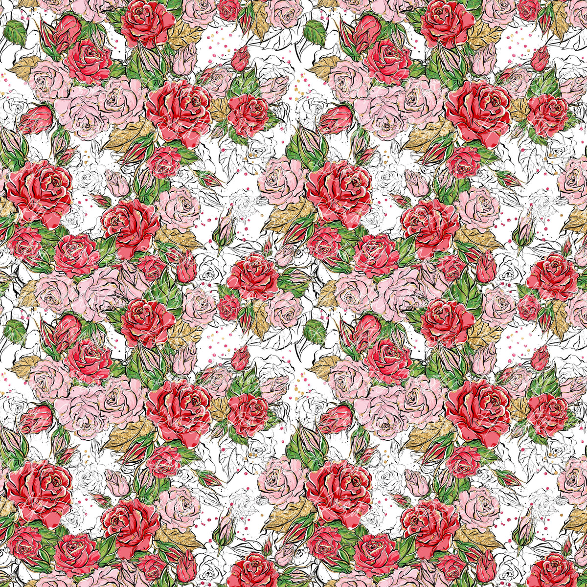 Red and Pink Roses Collection Vinyl collection- 12x12 vinyl sheets-22 designs available