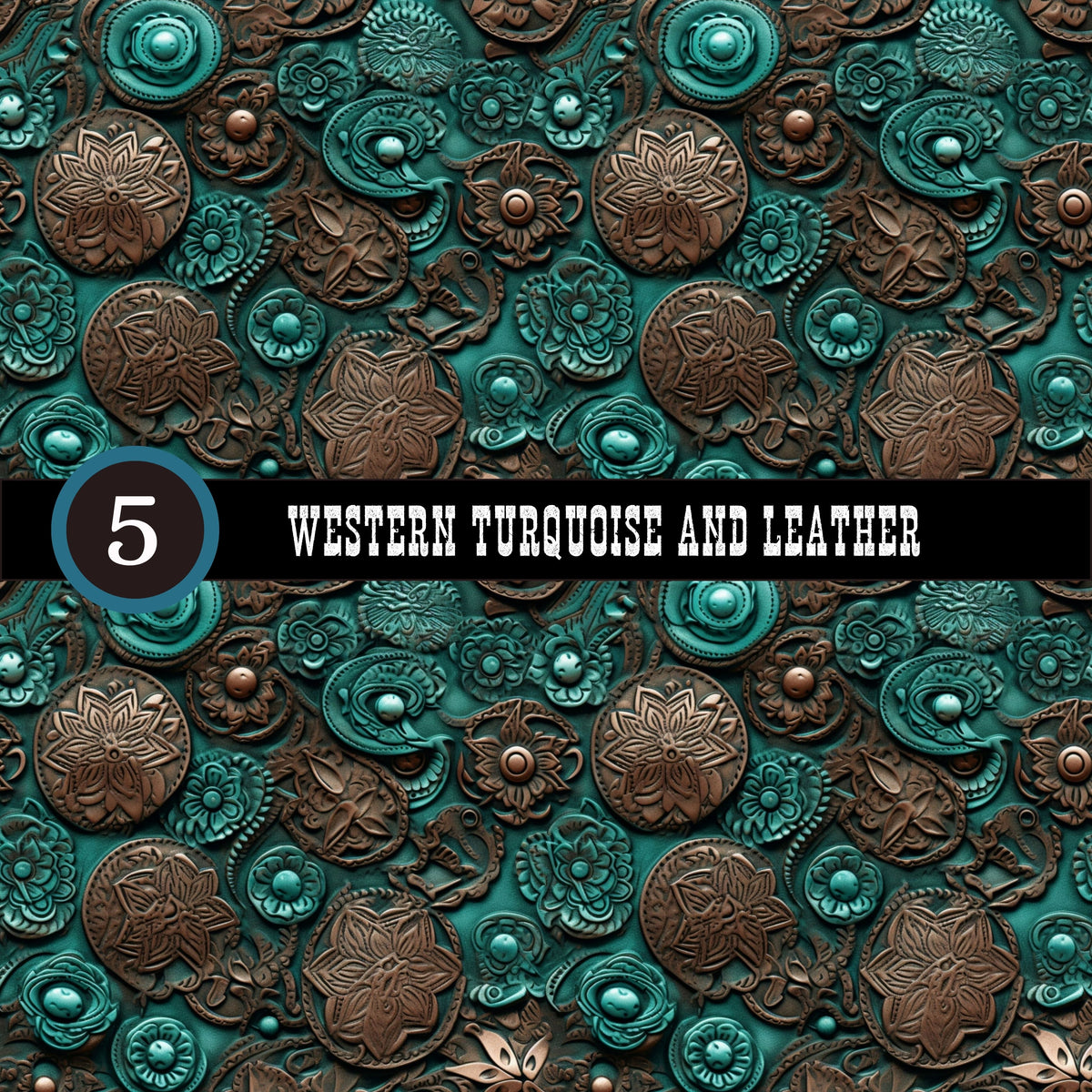 Western Turquoise and Leather Collection Vinyl collection- 12x12 vinyl sheets-20 designs available