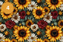 Sunflowers and Roses Vinyl collection- 12x12 vinyl sheets- 6 designs available