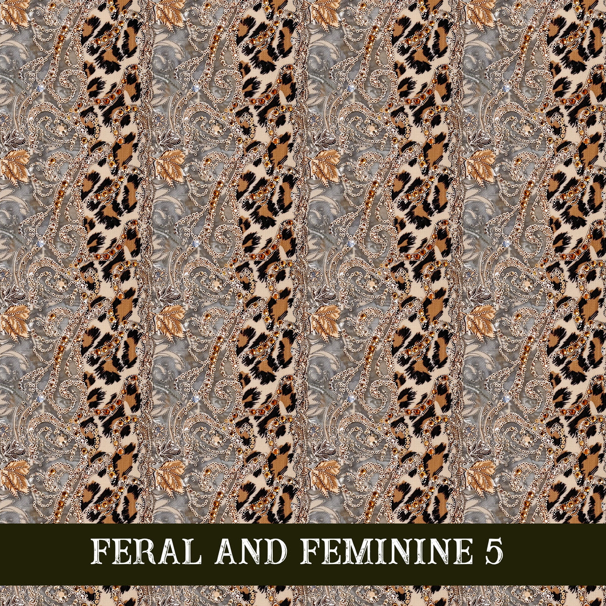 Feral and Feminine collection- 12x12 vinyl sheets 12 designs available