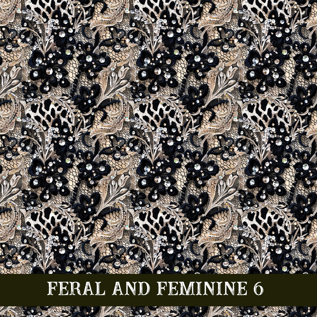 Feral and Feminine collection- 12x12 vinyl sheets 12 designs available