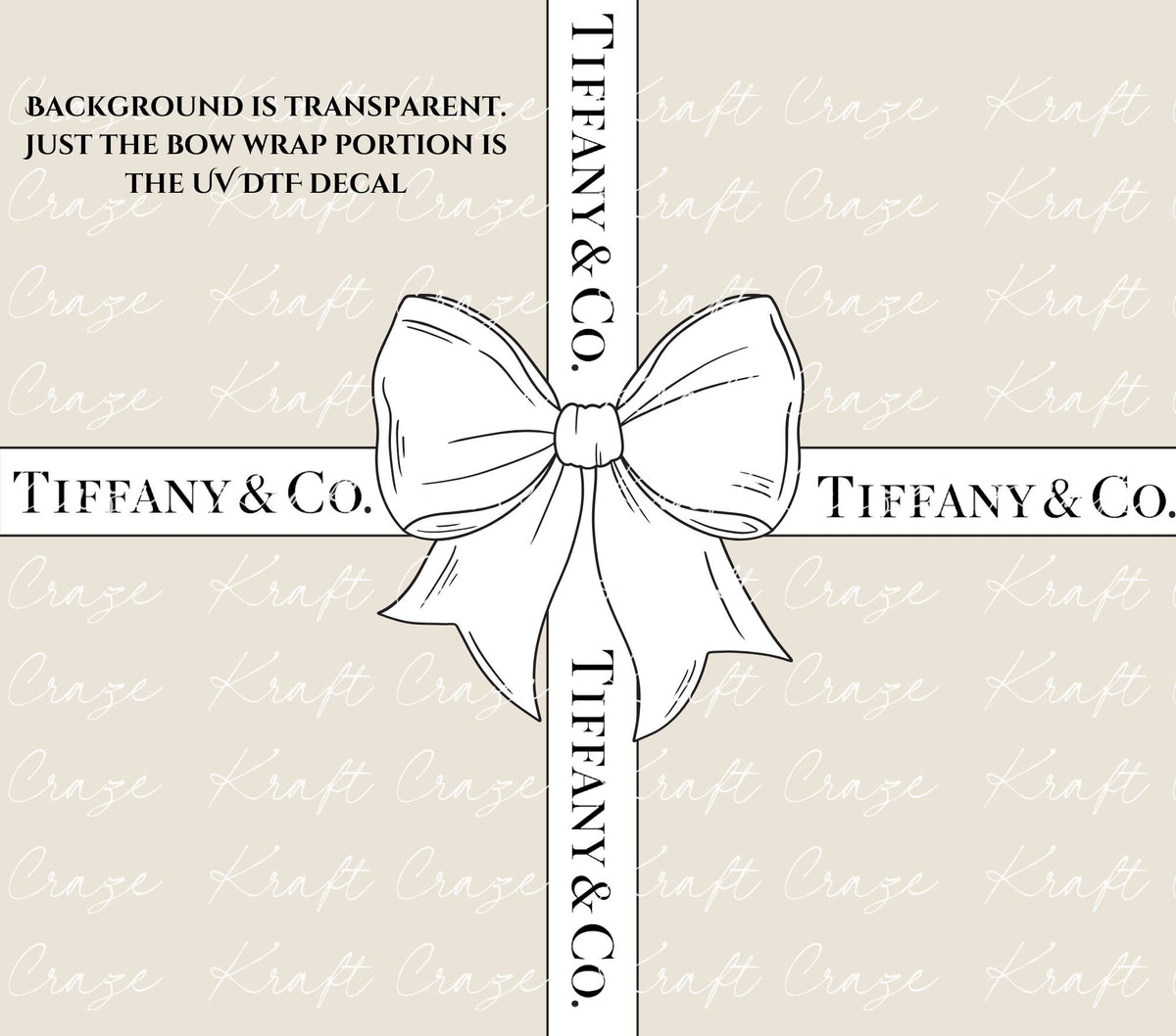 Tiffany UV DTF Tumbler Bow wrap