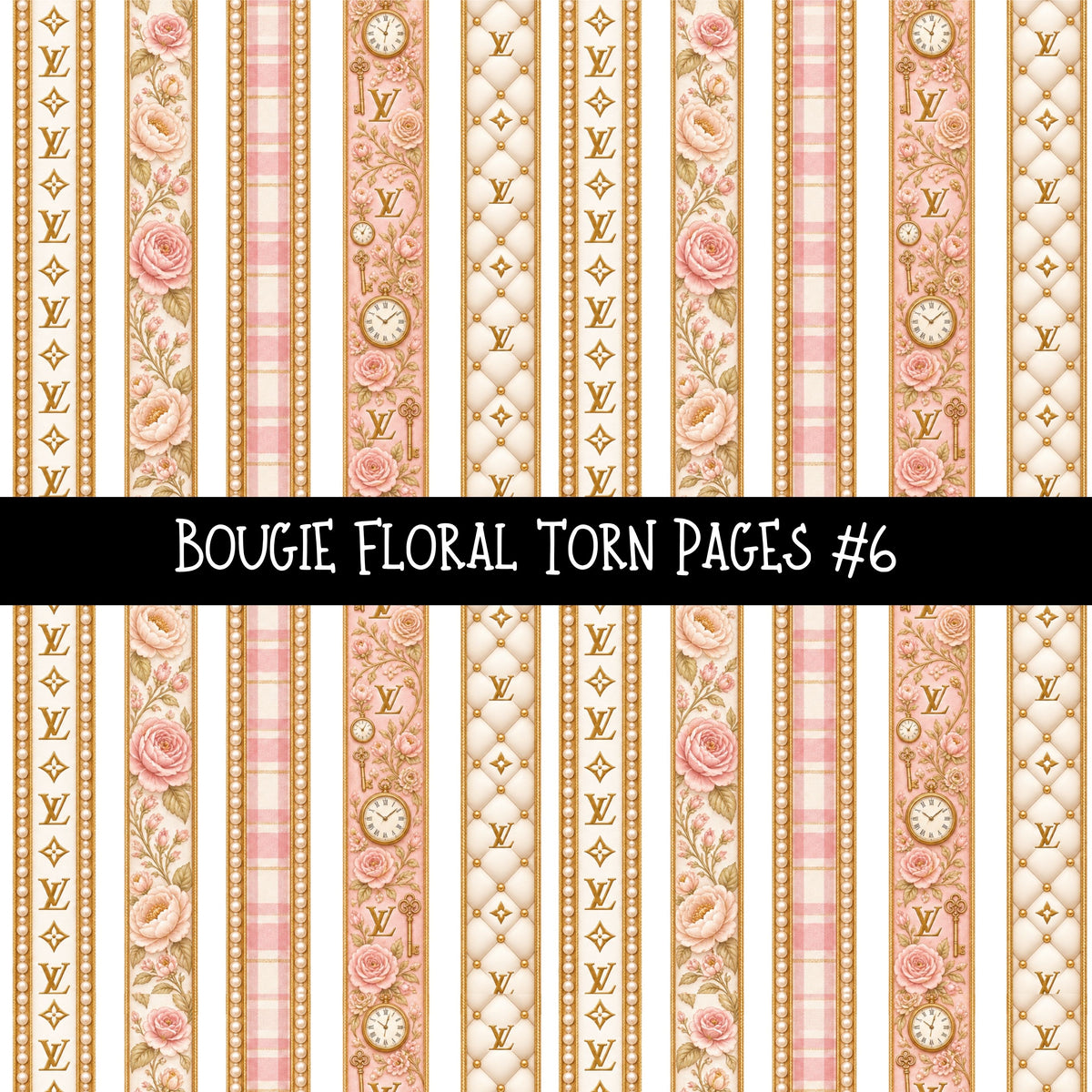 Bougie Floral Torn Pages UV DTF Decal sheets 6 Designs available