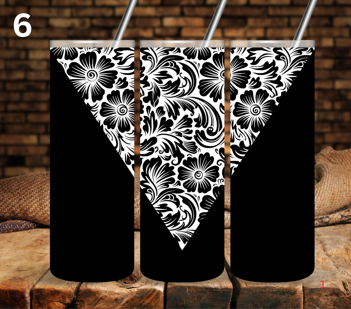 Floral Tool UV DTF Vsplit tumbler wraps white 7 Designs