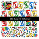 Uno UV DTF Decal sheets 12 Designs available