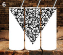 Floral Tool UV DTF Vsplit tumbler wraps black 7 Designs)