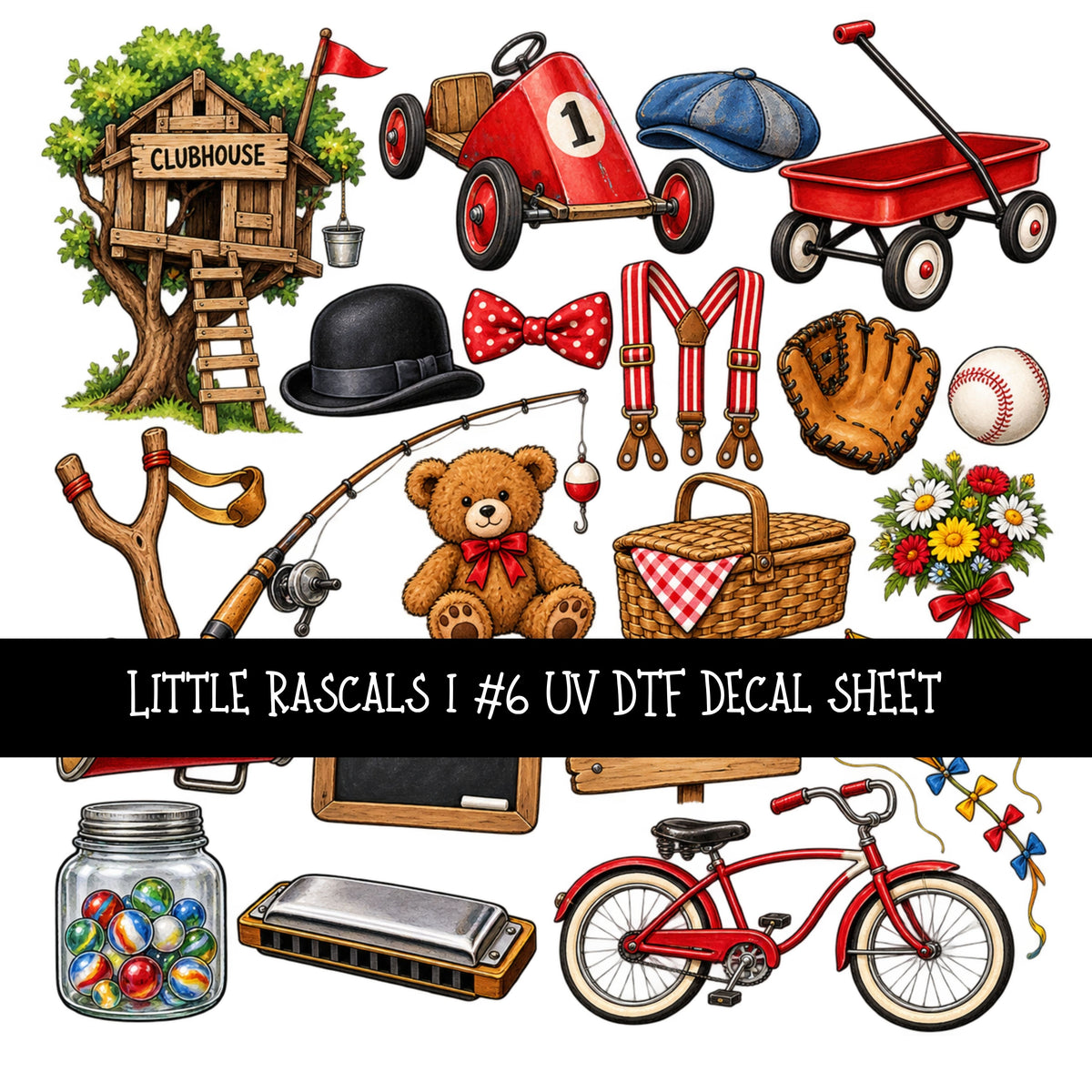 Little Rascals UV DTF Decal sheets 12 Designs available