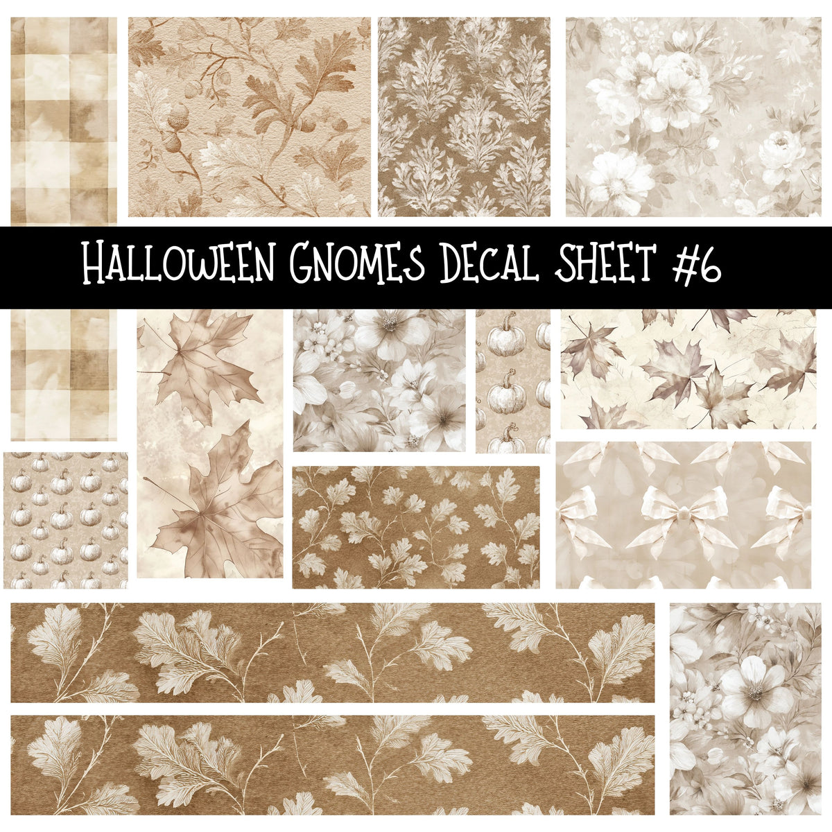 Halloween Gnomes UV DTF Decal sheets 6 Designs available