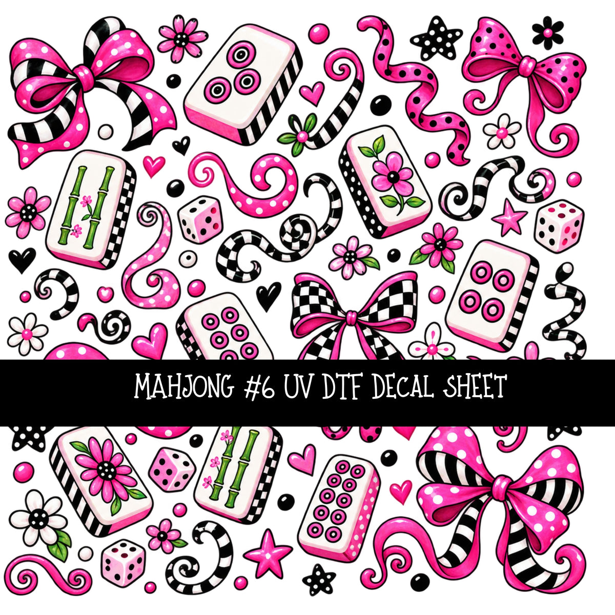 Mahjong UV DTF Decal sheets 11 Designs available