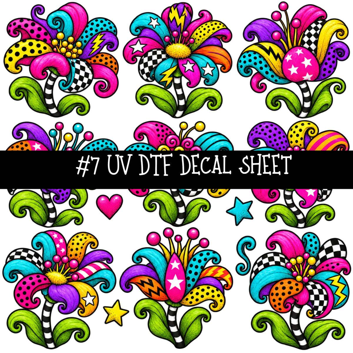 Popart Girls UV DTF Decal sheets 14 Designs available