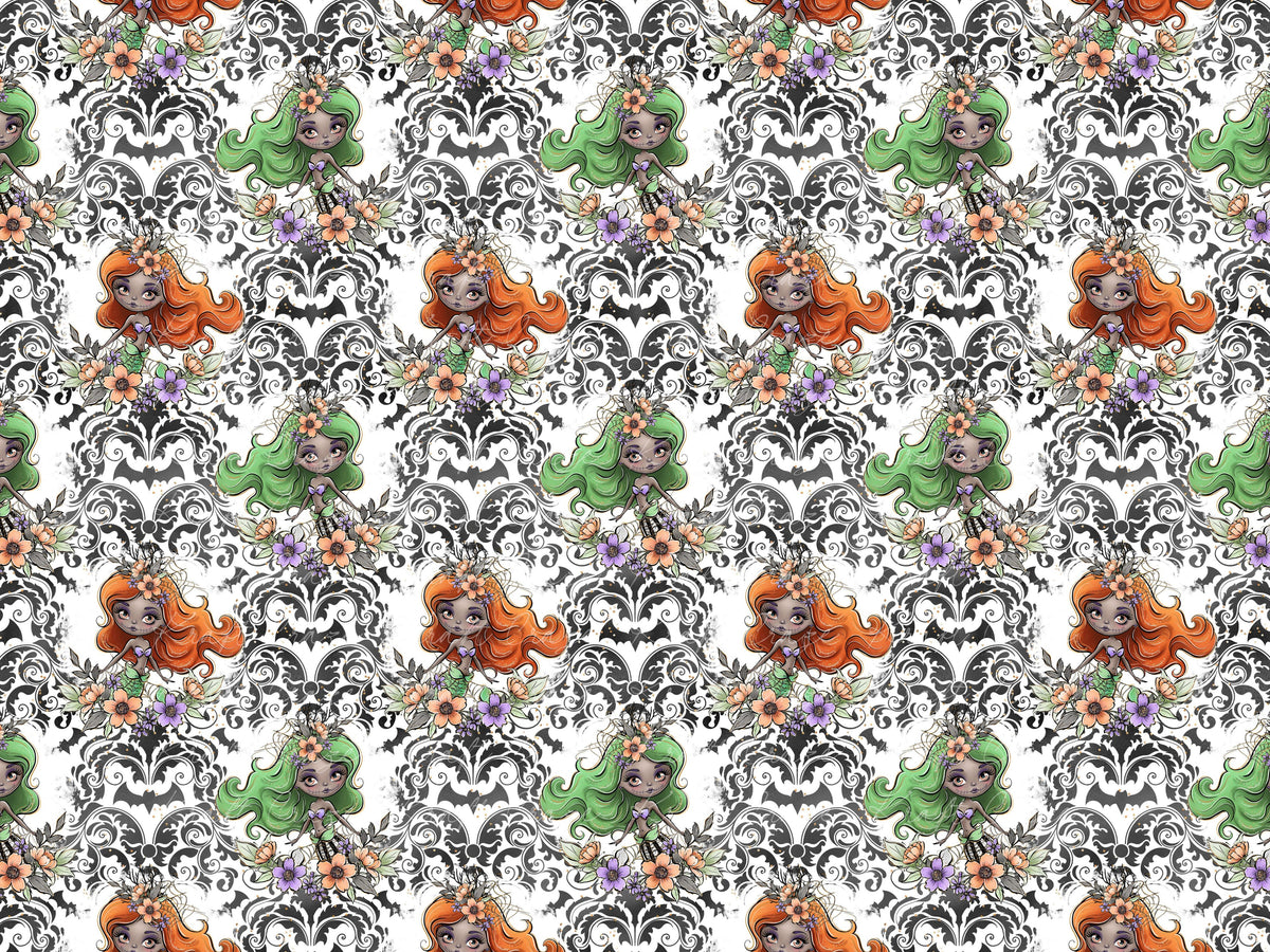 Halloween Mermaids Collection Vinyl collection- 12x12 vinyl sheets-12 designs available