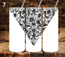 Floral Tool UV DTF Vsplit tumbler wraps black 7 Designs)