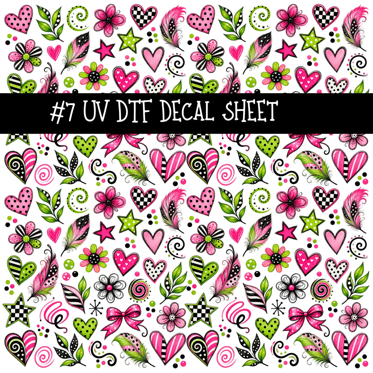Flock Around UV DTF Decal sheets 11 Designs available