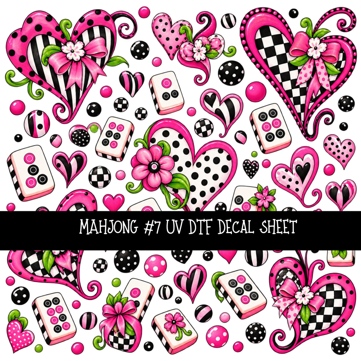Mahjong UV DTF Decal sheets 11 Designs available