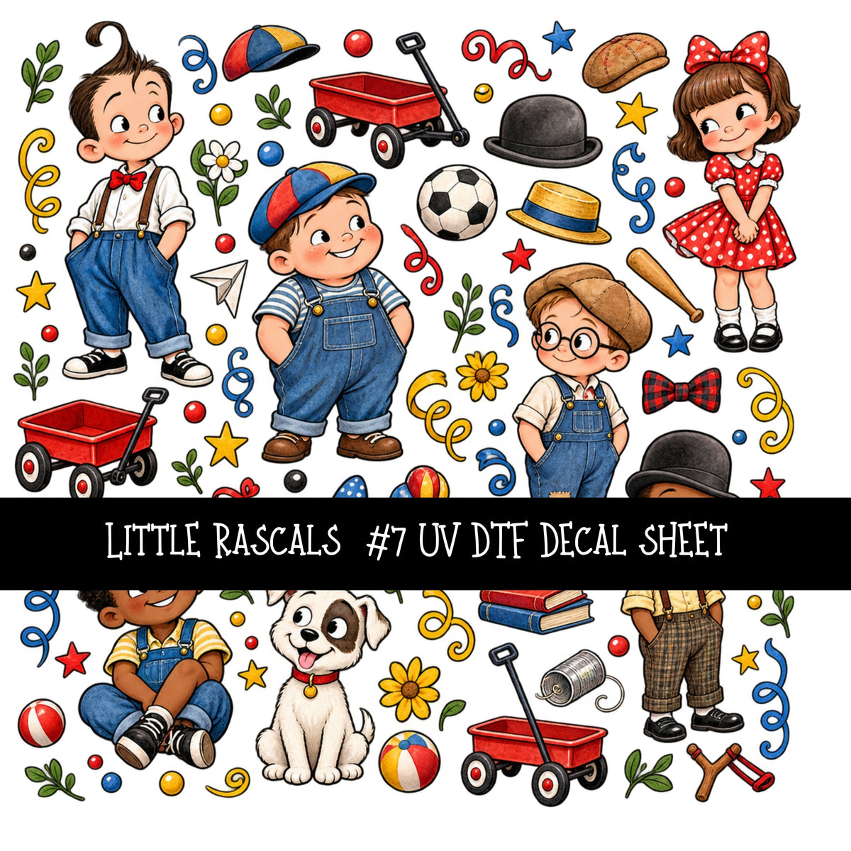 Little Rascals UV DTF Decal sheets 12 Designs available