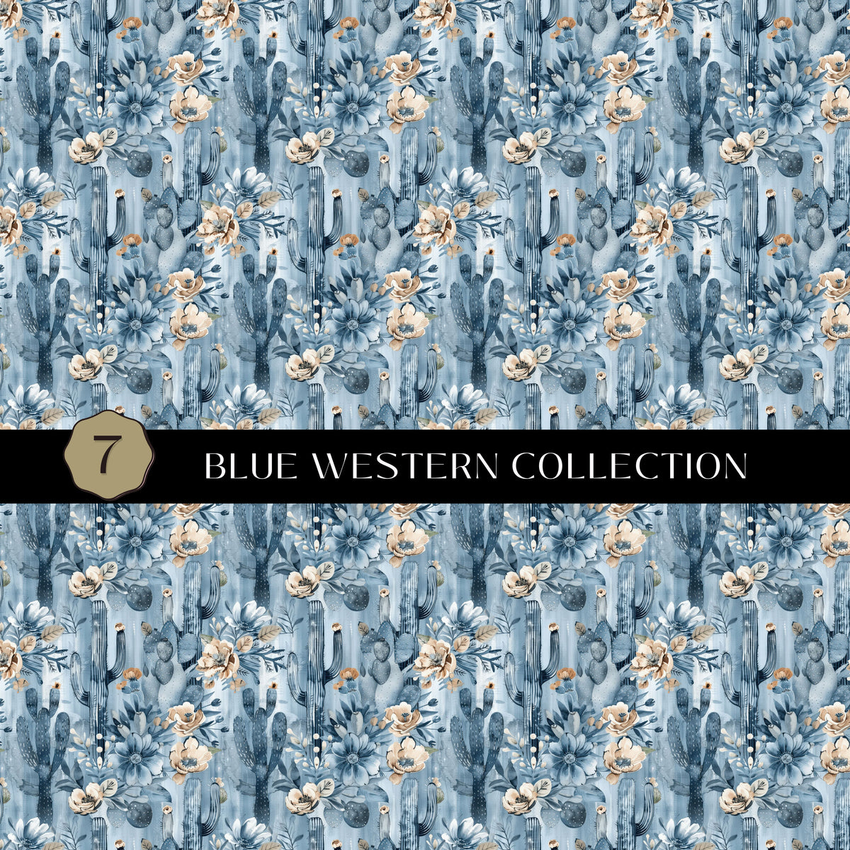 Blue Western Vinyl collection- 12x12 vinyl sheets-16 designs available