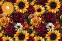 Sunflowers and Roses Vinyl collection- 12x12 vinyl sheets- 6 designs available