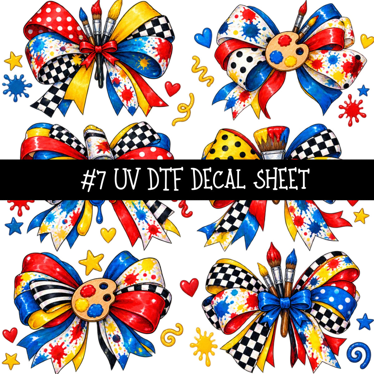 Paint the town UV DTF Decal sheets 13 Designs available