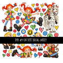 Pippi UV DTF Decal sheets 12 Designs available