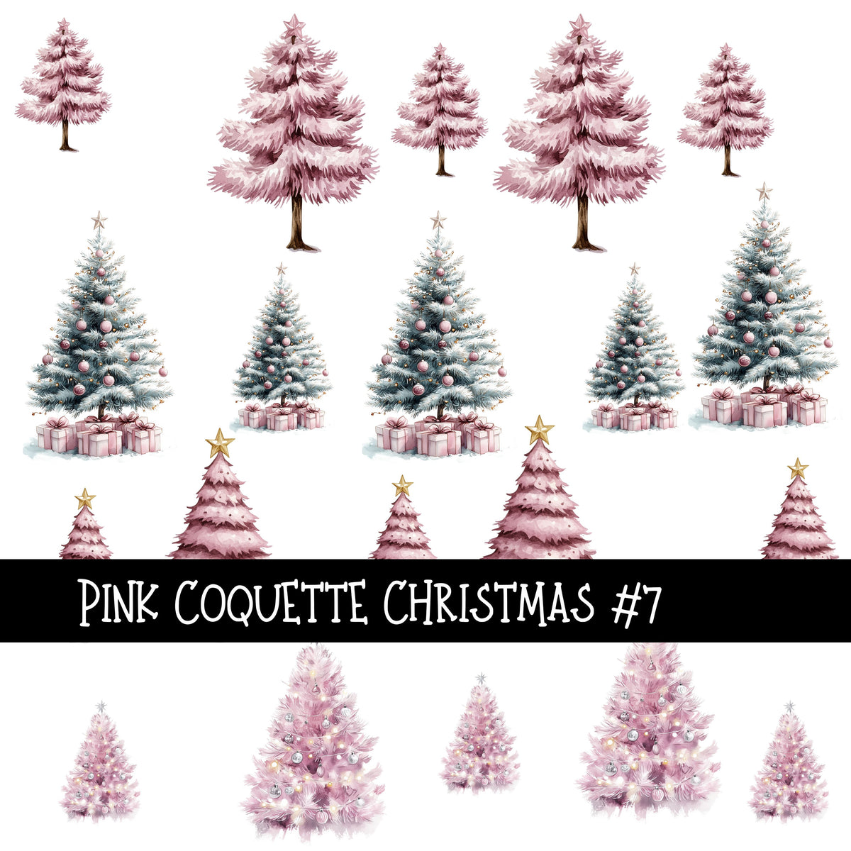 Pink Coquette Christmas 11 UV Decal sheets to choose from
