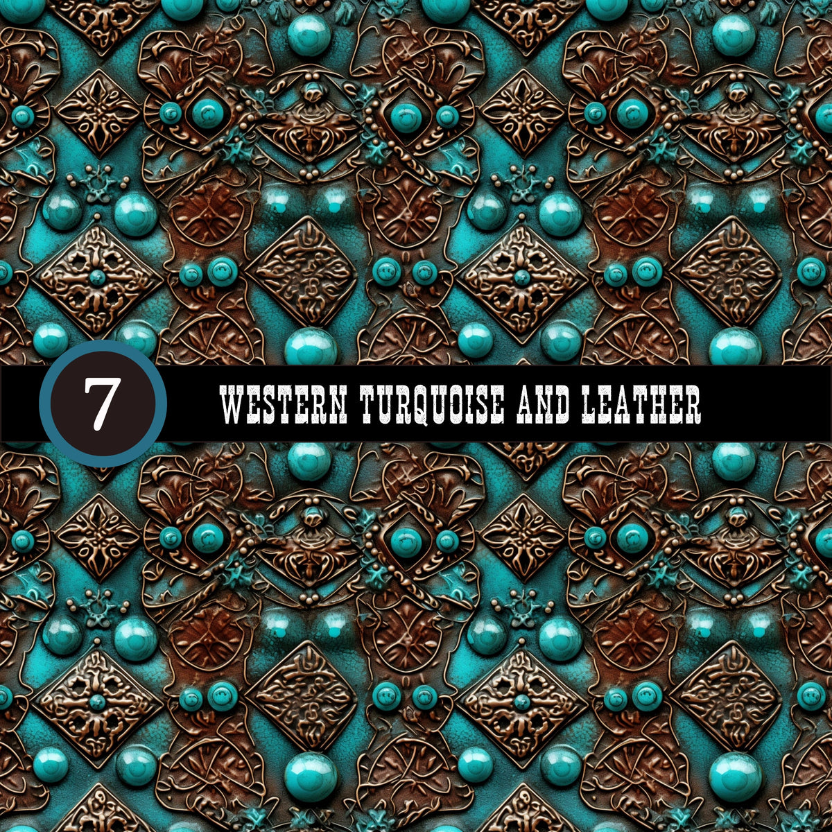 Western Turquoise and Leather Collection Vinyl collection- 12x12 vinyl sheets-20 designs available