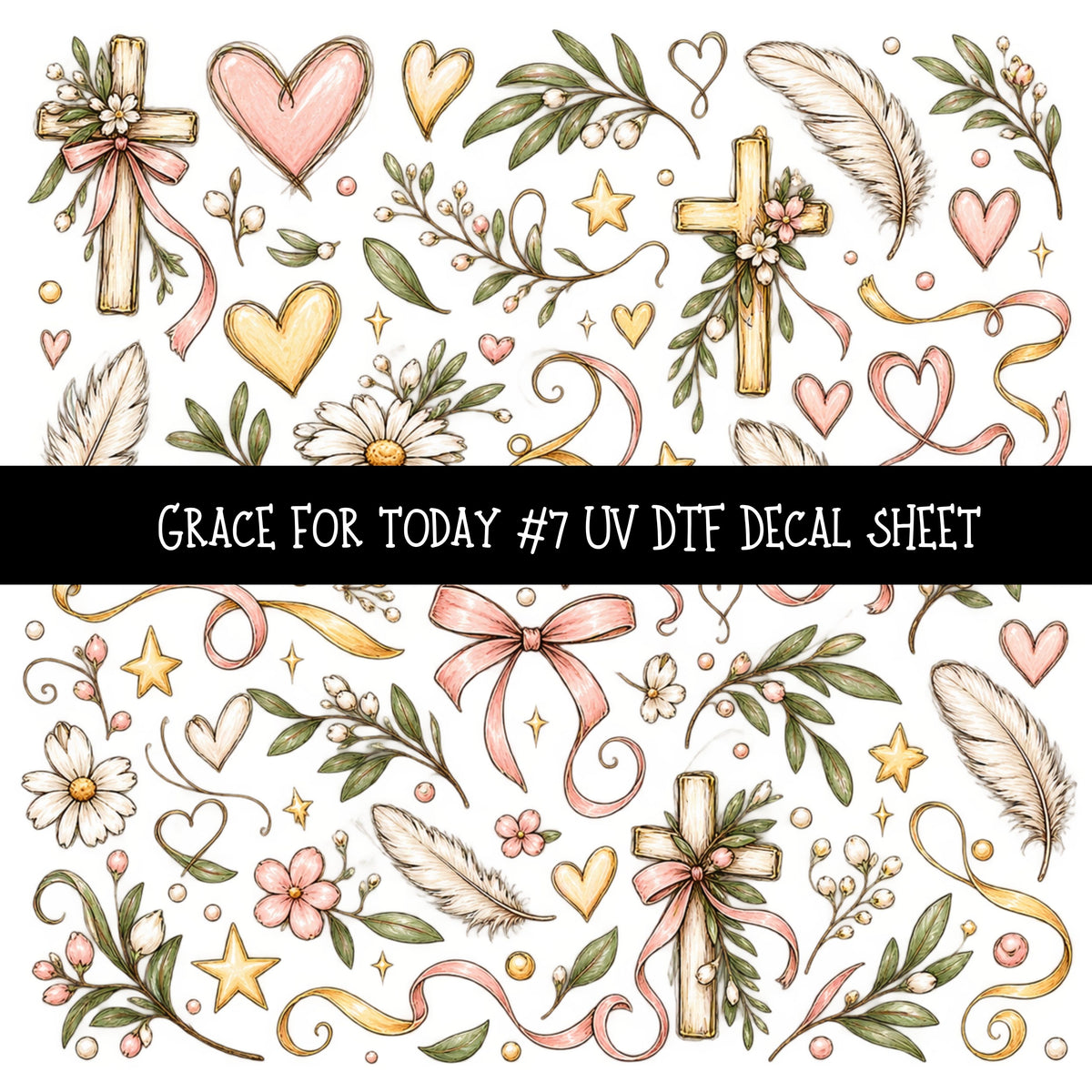 Grace for today UV DTF Decal sheets 12 Designs available