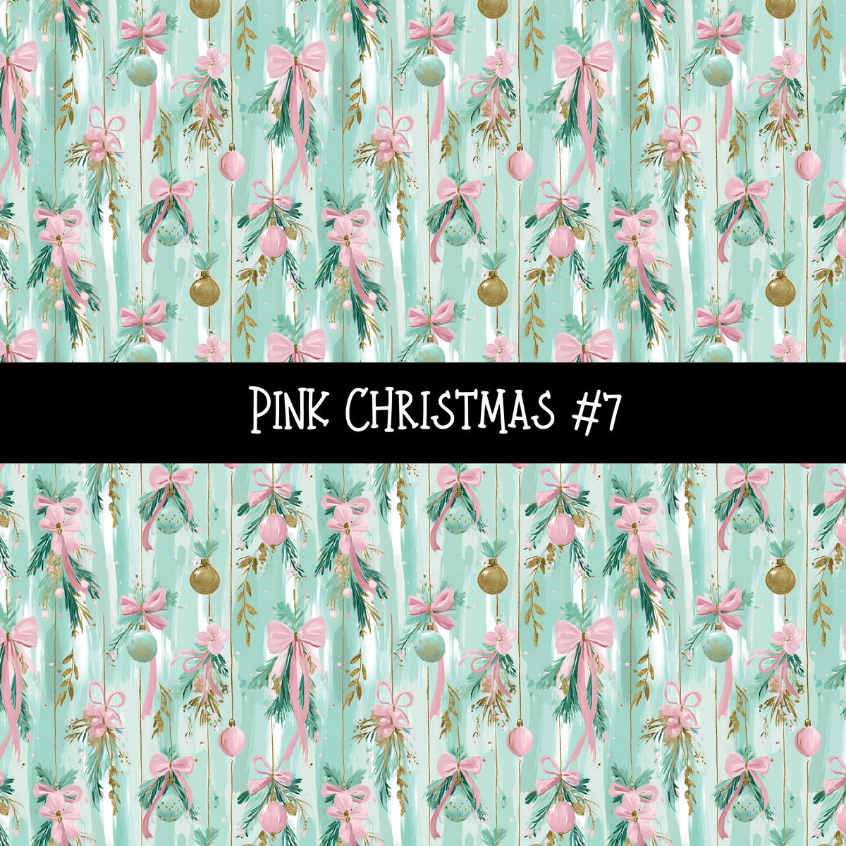 Pink Christmas Collection vinyl sheets 12 Patterns to choose from