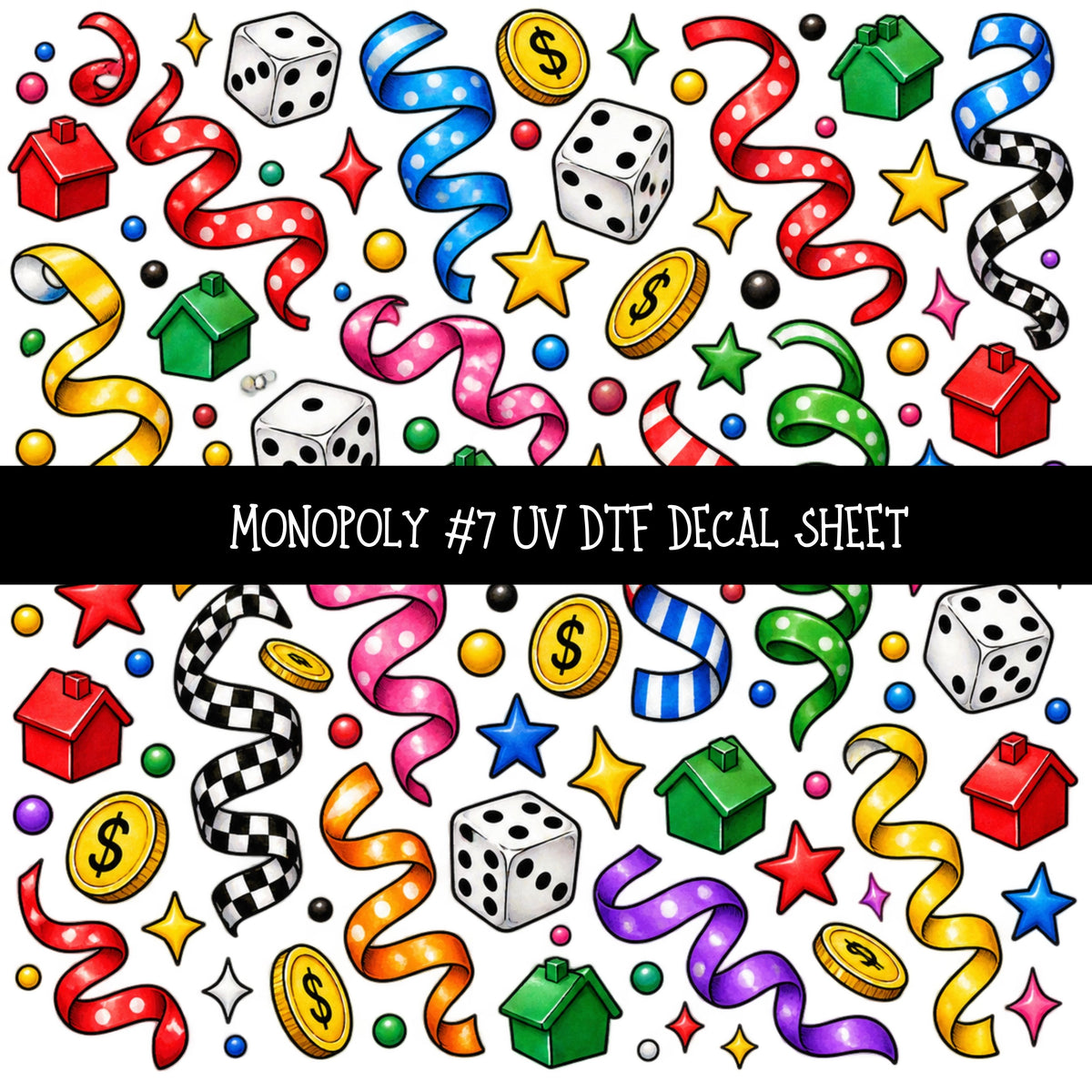 Monopoly UV DTF Decal sheets 11 Designs available