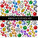 Monopoly UV DTF Decal sheets 11 Designs available