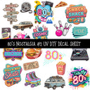80's Nostalgia UV DTF Decal sheets 2 Designs available