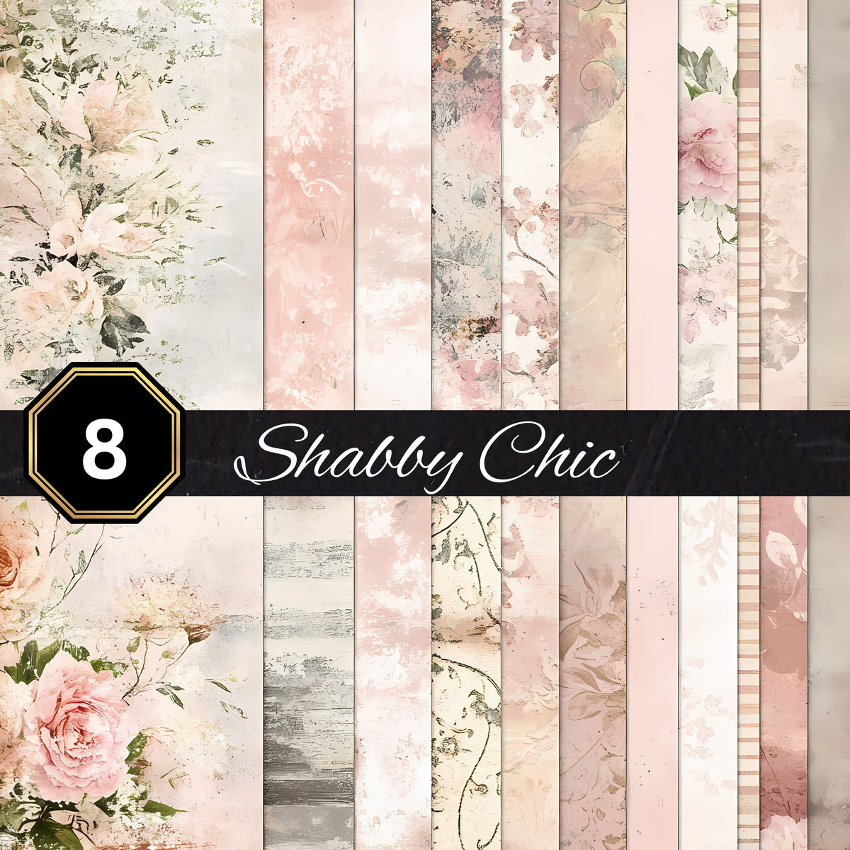 Shabby Vinyl collection- 12x12 vinyl sheets-9 designs available
