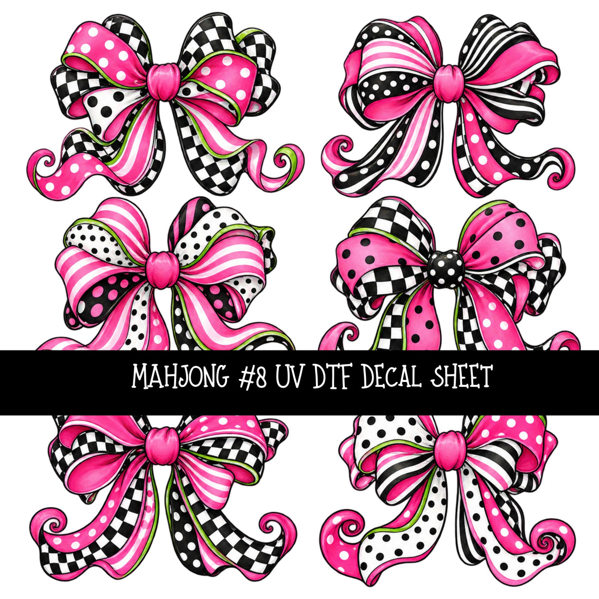 Mahjong UV DTF Decal sheets 11 Designs available
