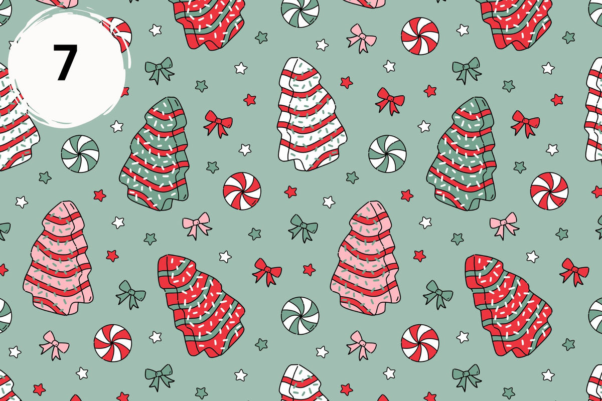 Christmas Cakes vinyl collection- 12x12 sheets- 12 designs available