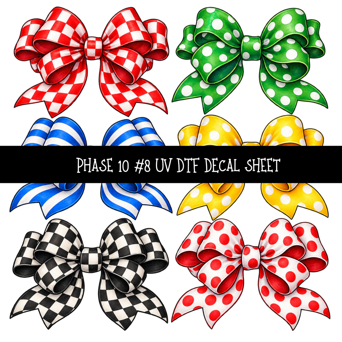 Phase 10 UV DTF Decal sheets 11 Designs available