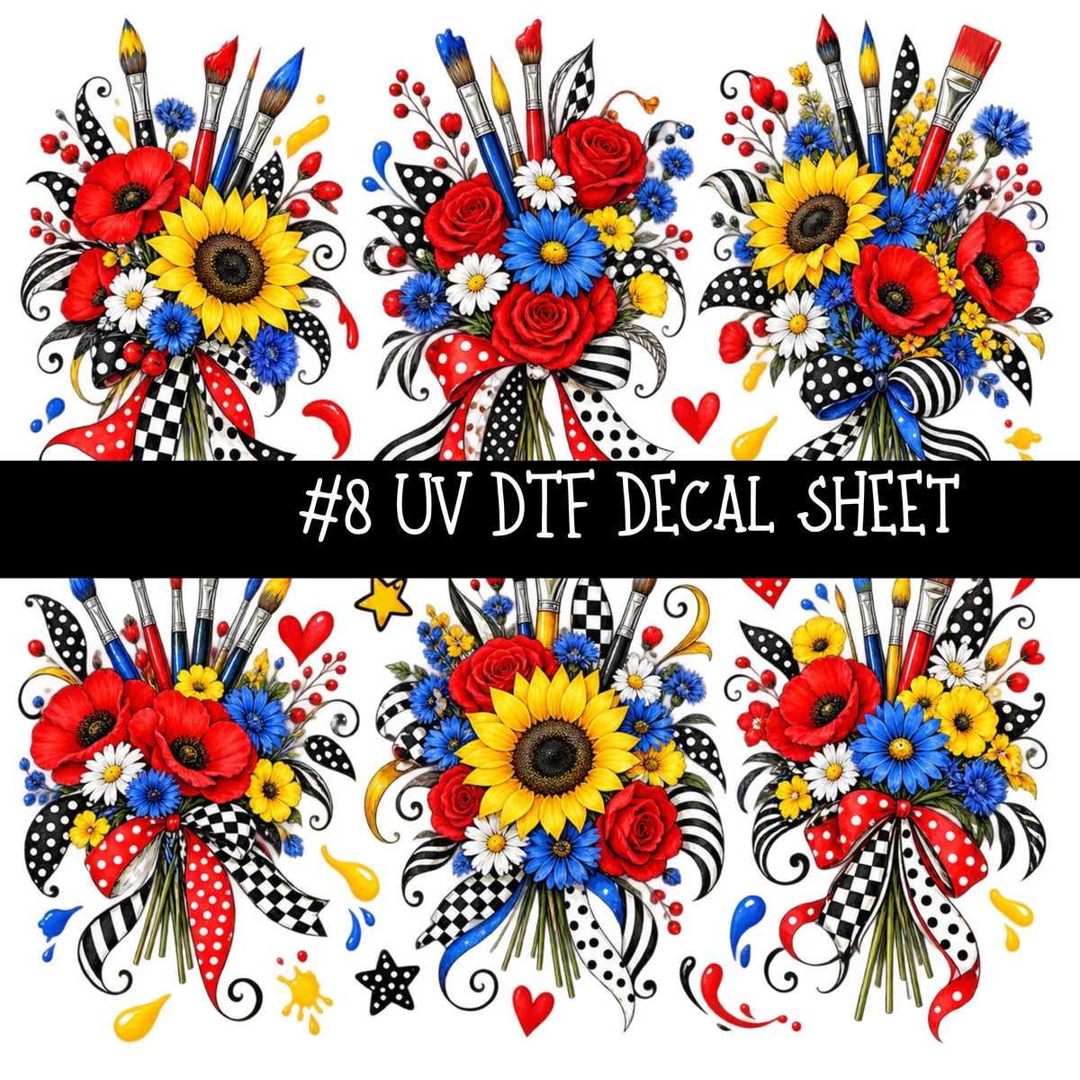 Paint the town UV DTF Decal sheets 13 Designs available
