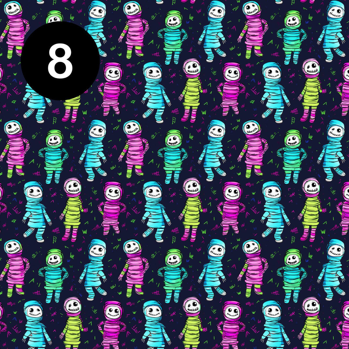 Neon Halloween 12x12 Vinyl Sheets- 10 Designs Available