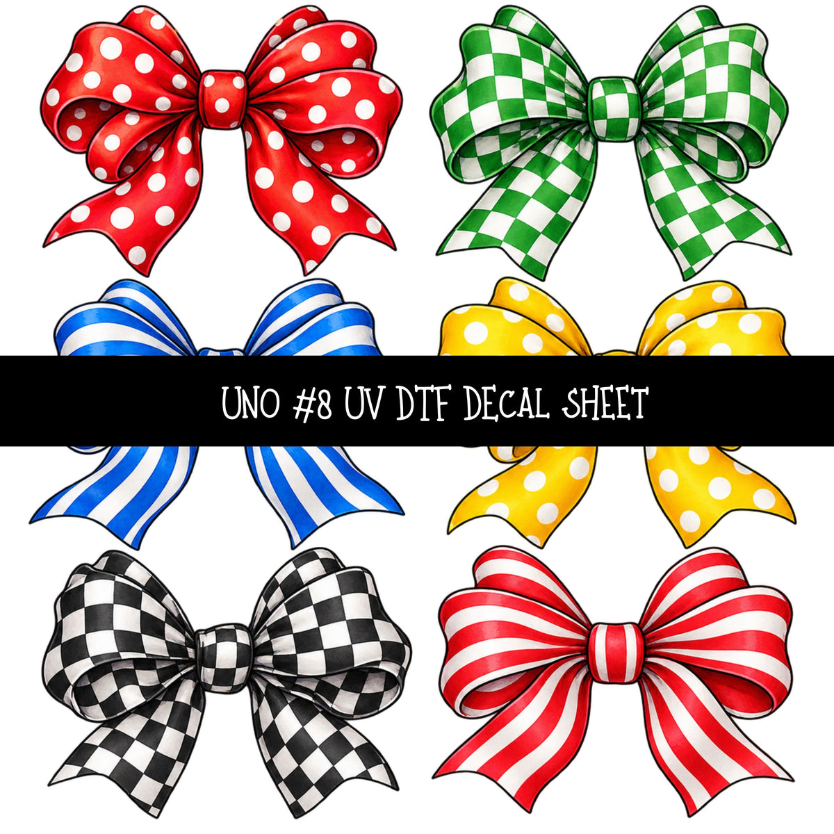 Uno UV DTF Decal sheets 12 Designs available