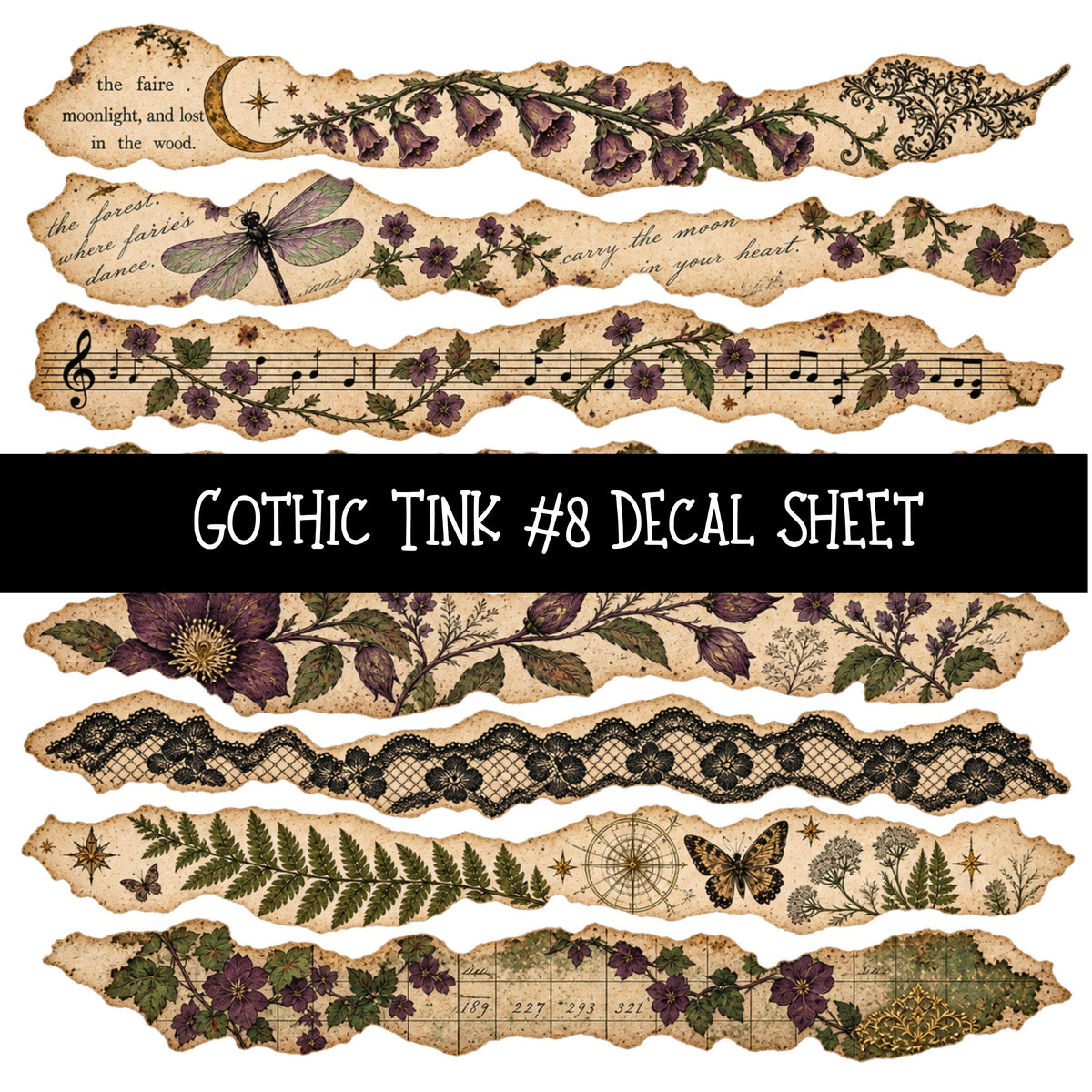 Gothic Tink UV DTF Decal sheets 10 Designs available