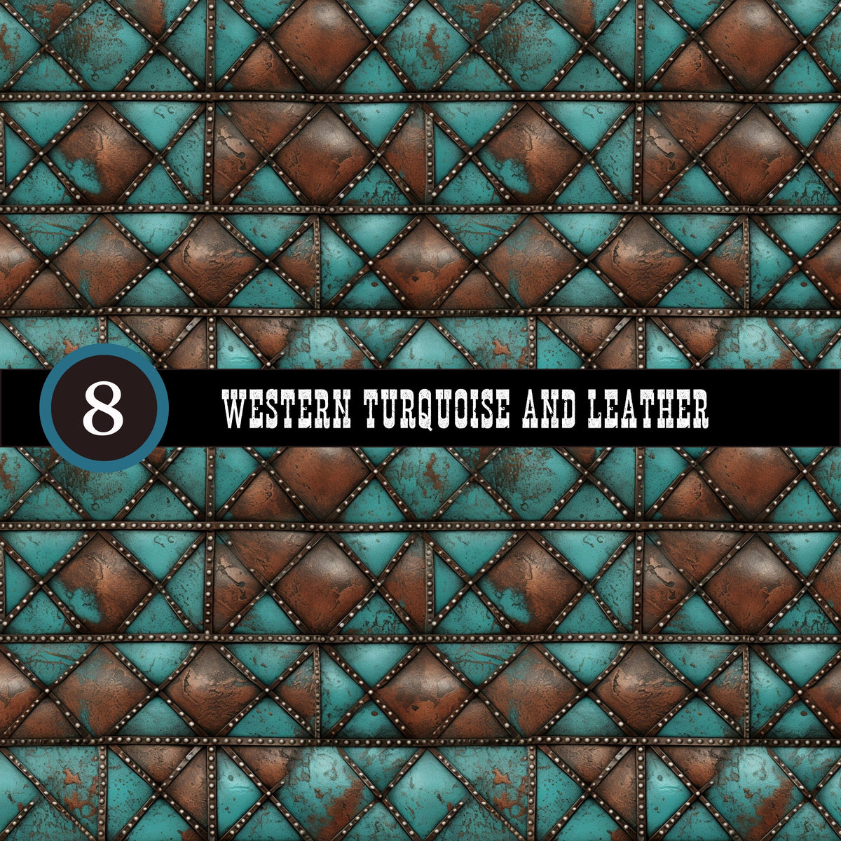 Western Turquoise and Leather Collection Vinyl collection- 12x12 vinyl sheets-20 designs available