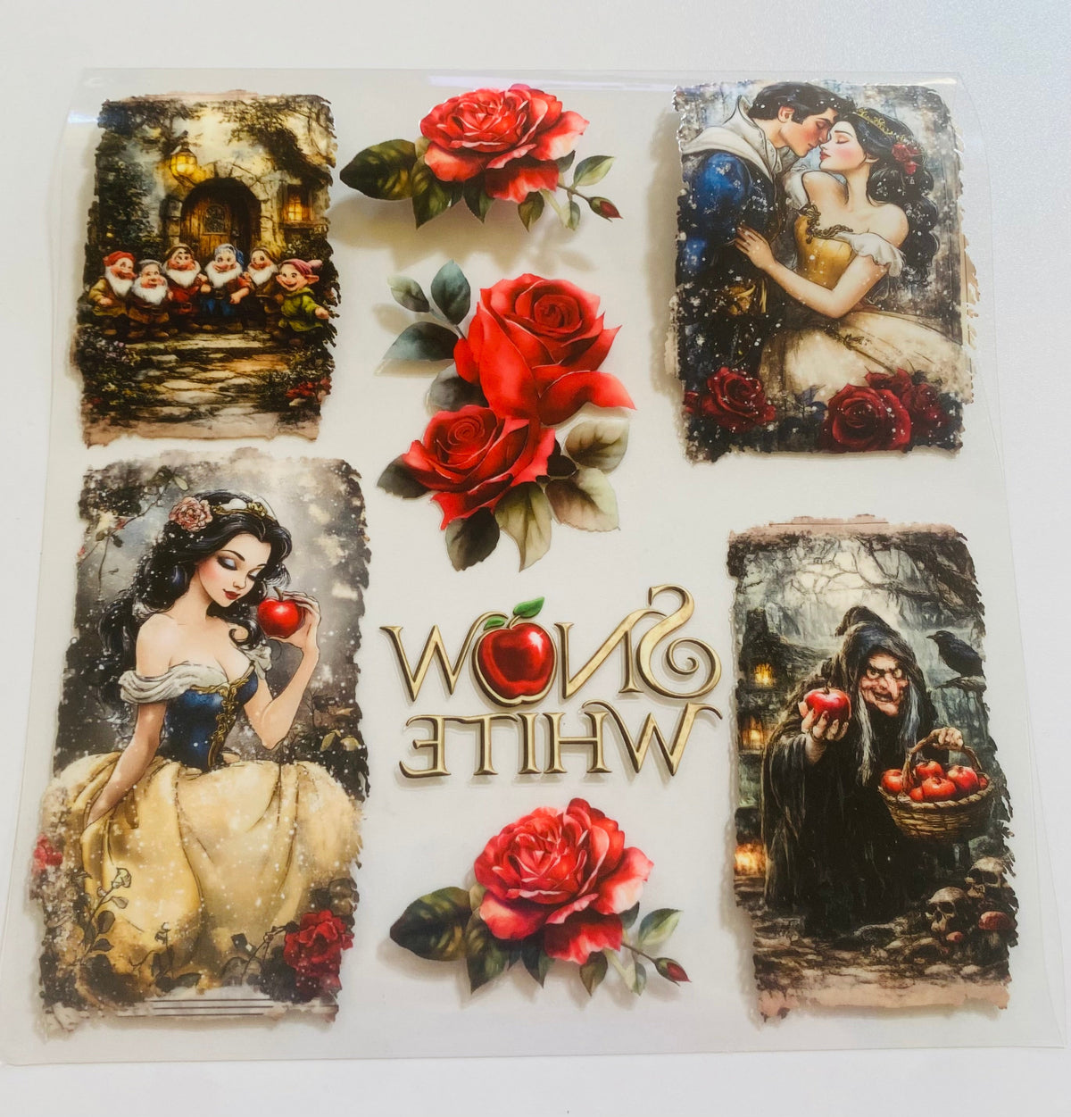 #161 Double Sided Snow White Torn Pages