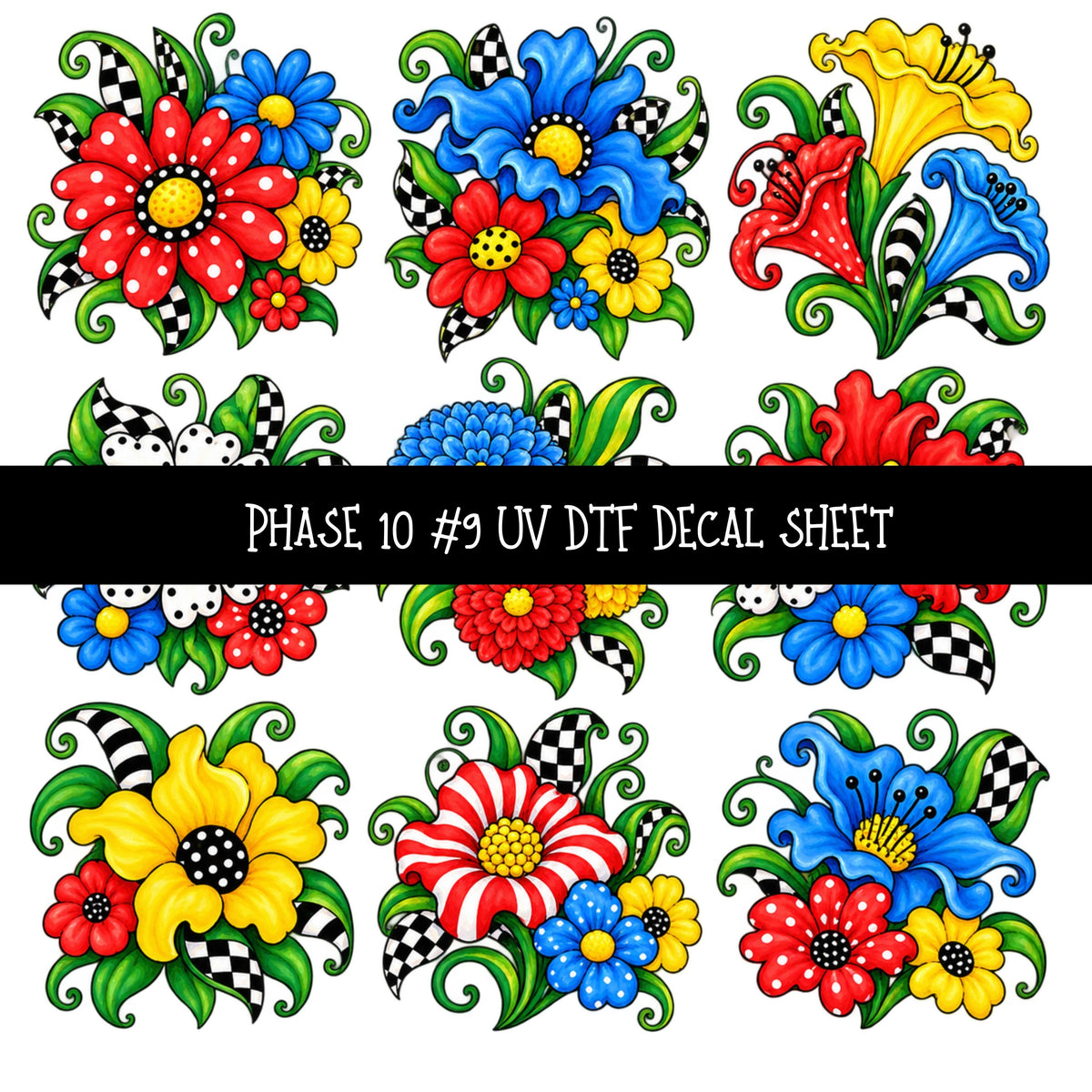 Phase 10 UV DTF Decal sheets 11 Designs available